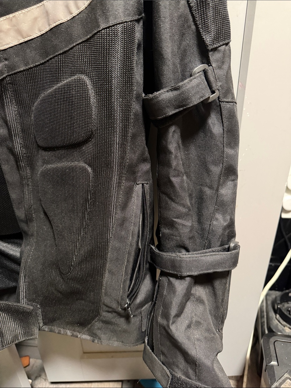 Men's Black Performance Motorcycle Jacket with Reflective Stripe - Picture 6 of 6